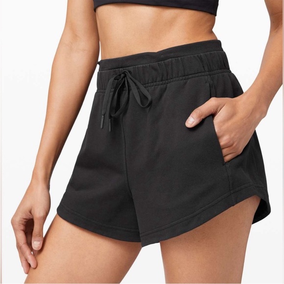 lululemon athletica Pants - Lululemon Inner Glow Short 3" *Terry Black Women’s Size 6
